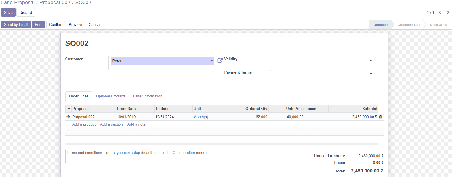 User can see the status of property on its form as well.